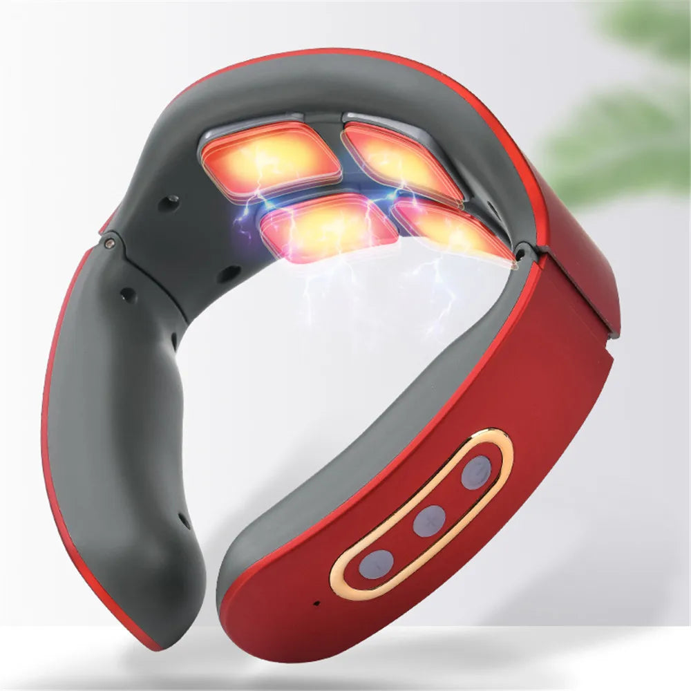 Masseur Cervical EMS Infrarouge Intelligent — Chaleur Profonde & Traction