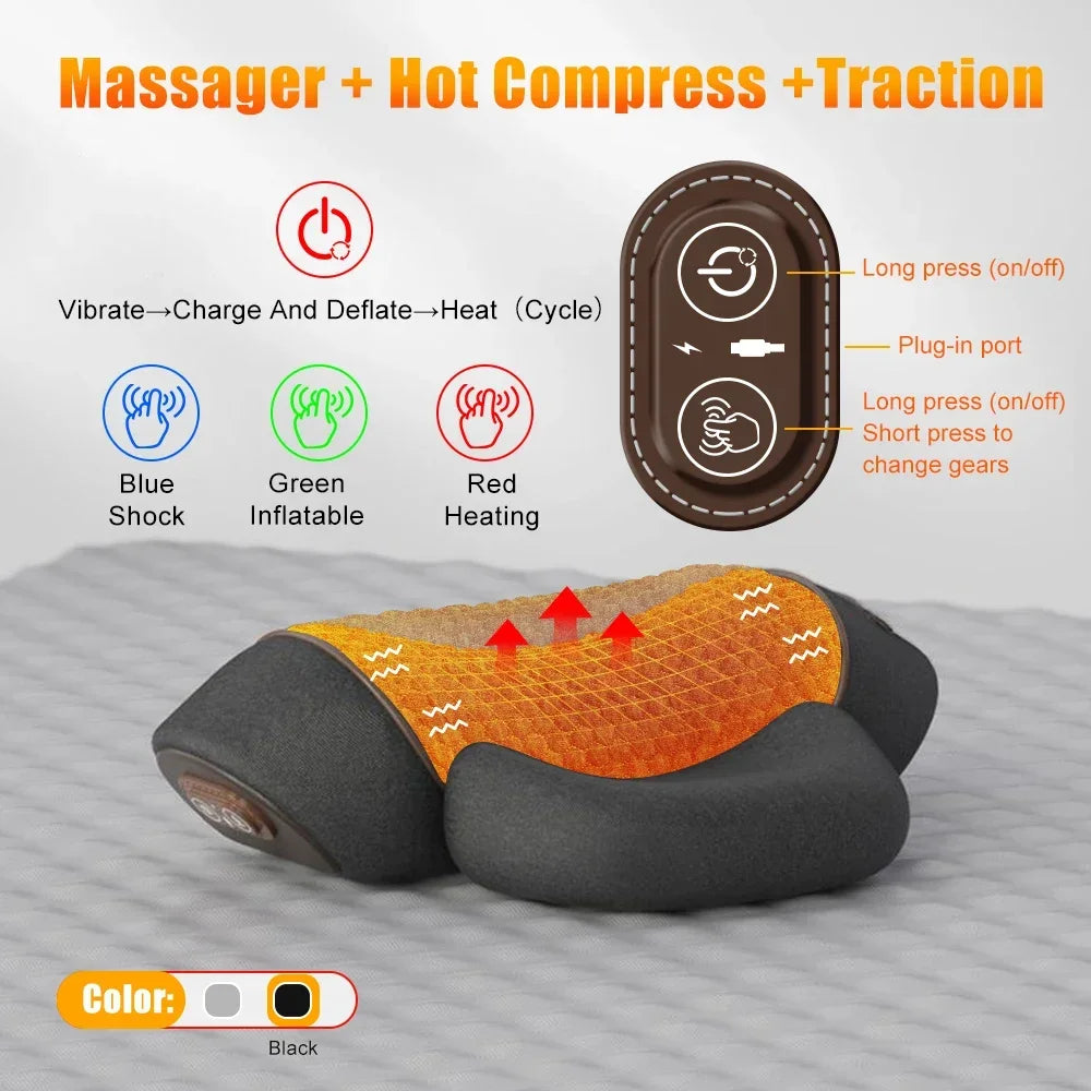Masseur Cervical ZenFlow Pro — Chaleur 40°C + EMS | Soulage Nuque & Épaules