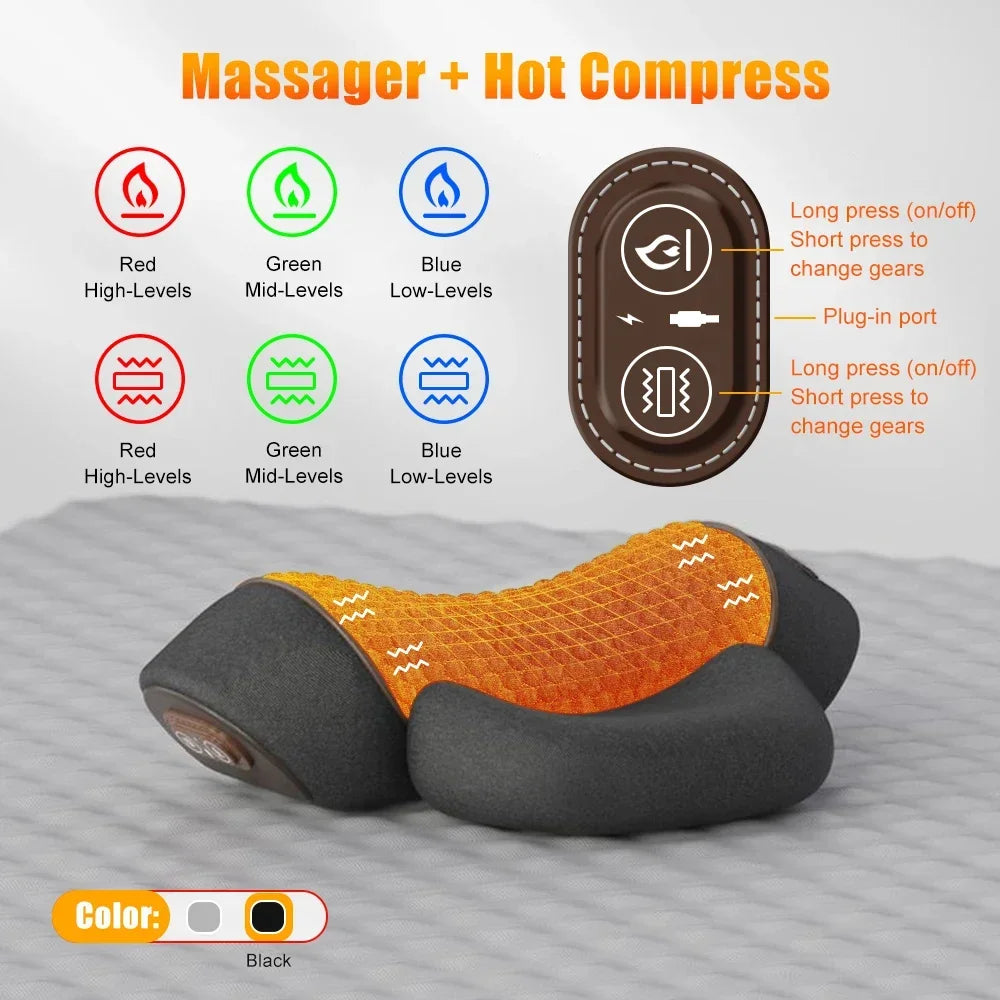 Masseur Cervical ZenFlow Pro — Chaleur 40°C + EMS | Soulage Nuque & Épaules