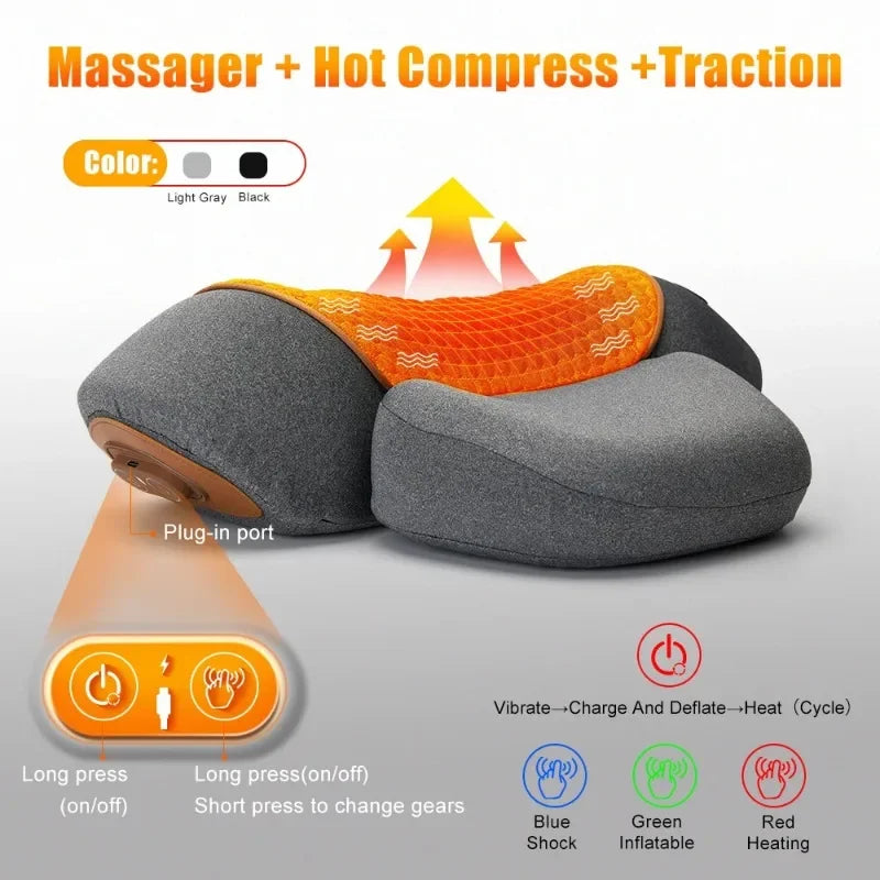 Masseur Cervical ZenFlow Pro — Chaleur 40°C + EMS | Soulage Nuque & Épaules